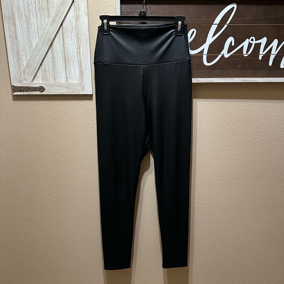 Pants - SOLD ON FB - High Waisted Faux Leather Leggings